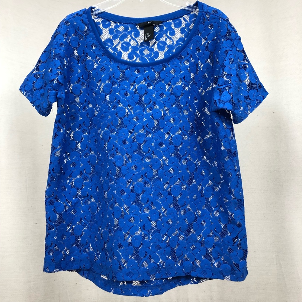 H&M Royal Blue Lace Top